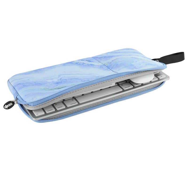 CM Neoprene Carrying Case Bag Protection Pouch Compatible with Magic Keyboard & Mouse, Trackpad (Blue Marble Pattern) - Image 3